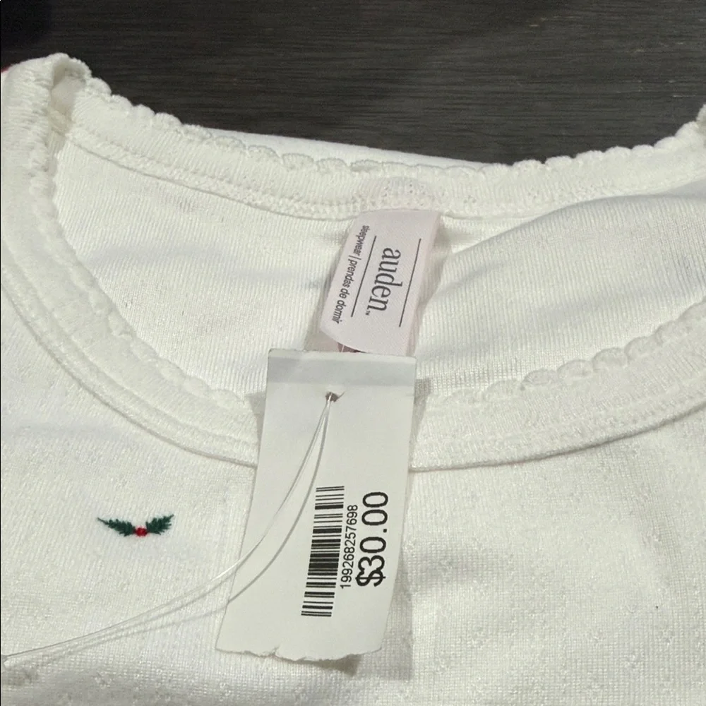 Auden White Pajama Set with Floral Accents - Picture 4 of 4